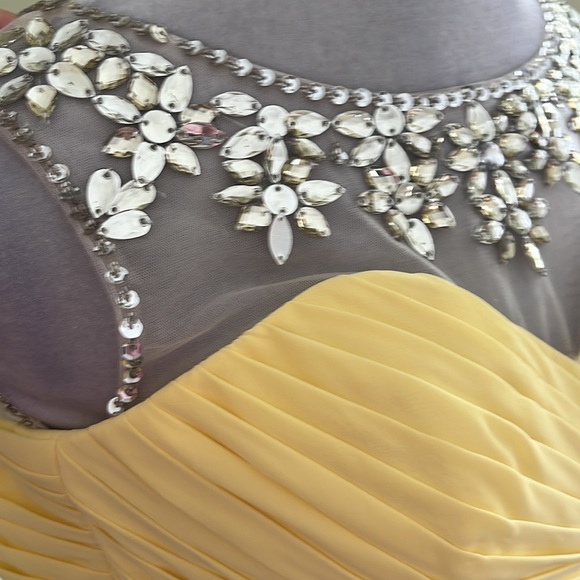 Babyonline Jeweled Lemon Yellow Prom Mini Dress NWT - Picture 3 of 14